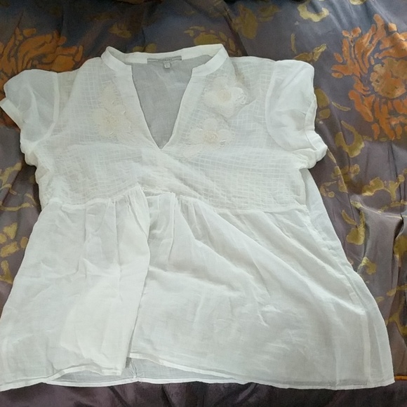 Wendy katlen crem cotton floral top L - Picture 1 of 4